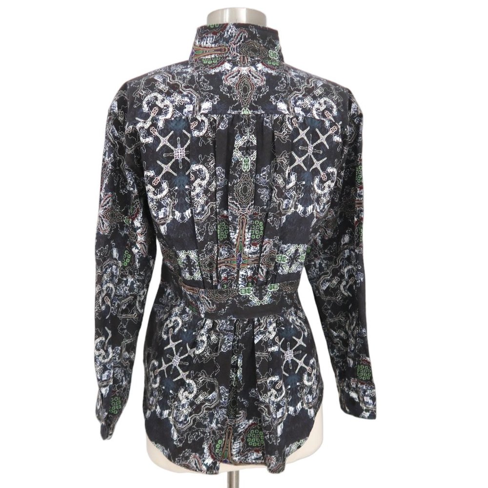 ISSEY MIYAKE printed shirt top sz 2 M - Picture 2 of 5